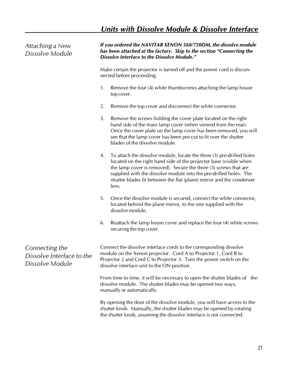 Units with dissolve module & dissolve interface | Kodak 560 User Manual | Page 23 / 42