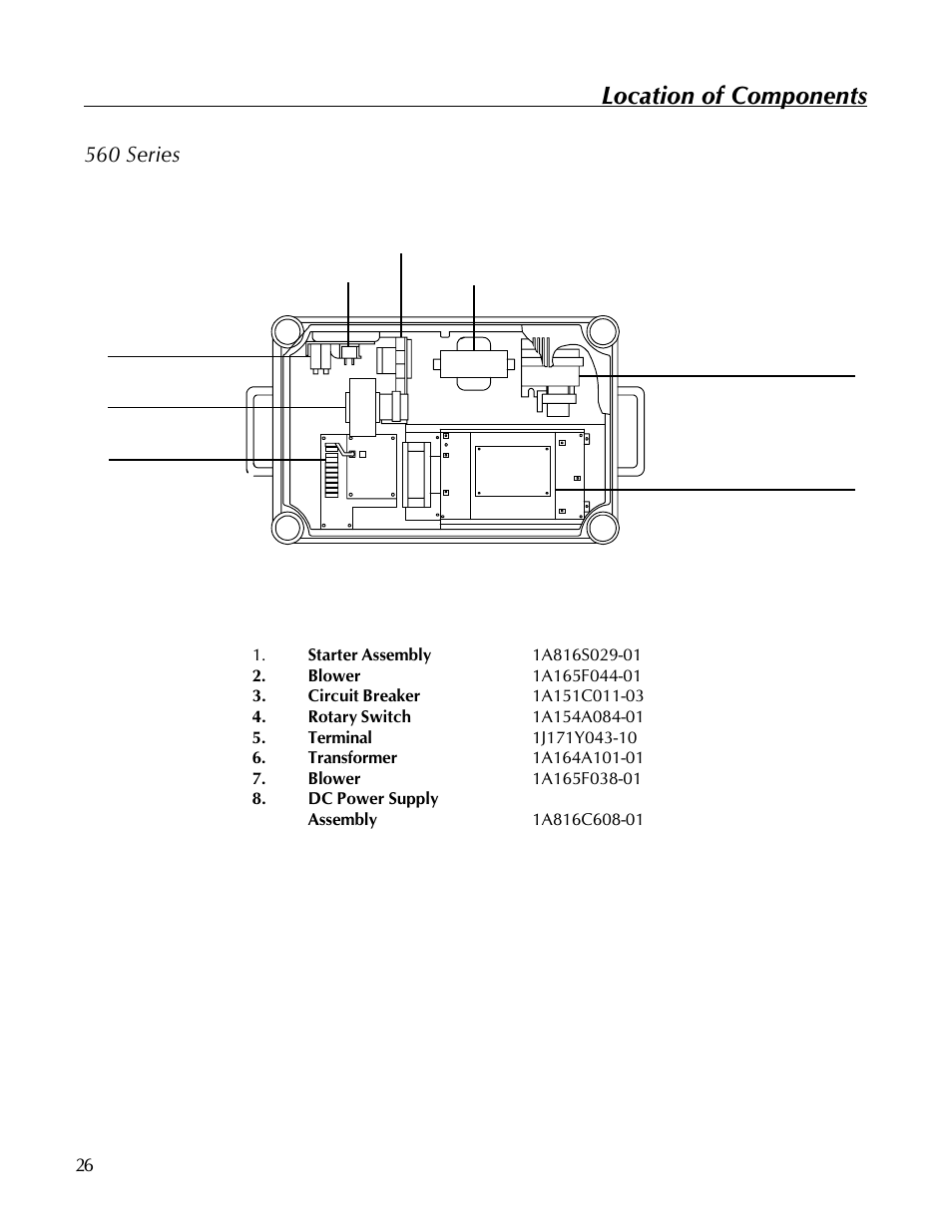 Location of components, 560 series | Kodak 560 User Manual | Page 28 / 42