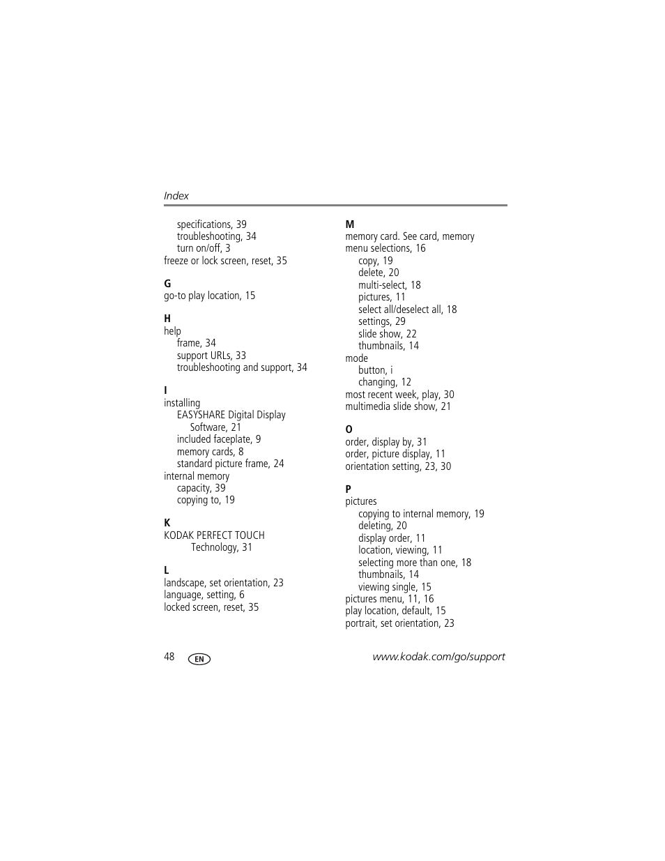 Kodak D830 User Manual | Page 54 / 56