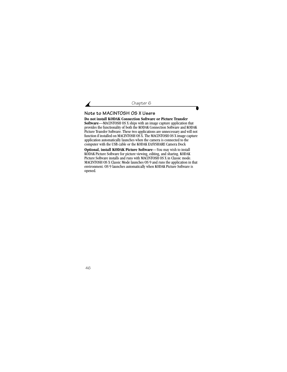 Note to macintosh os x users | Kodak DX3900 User Manual | Page 56 / 105