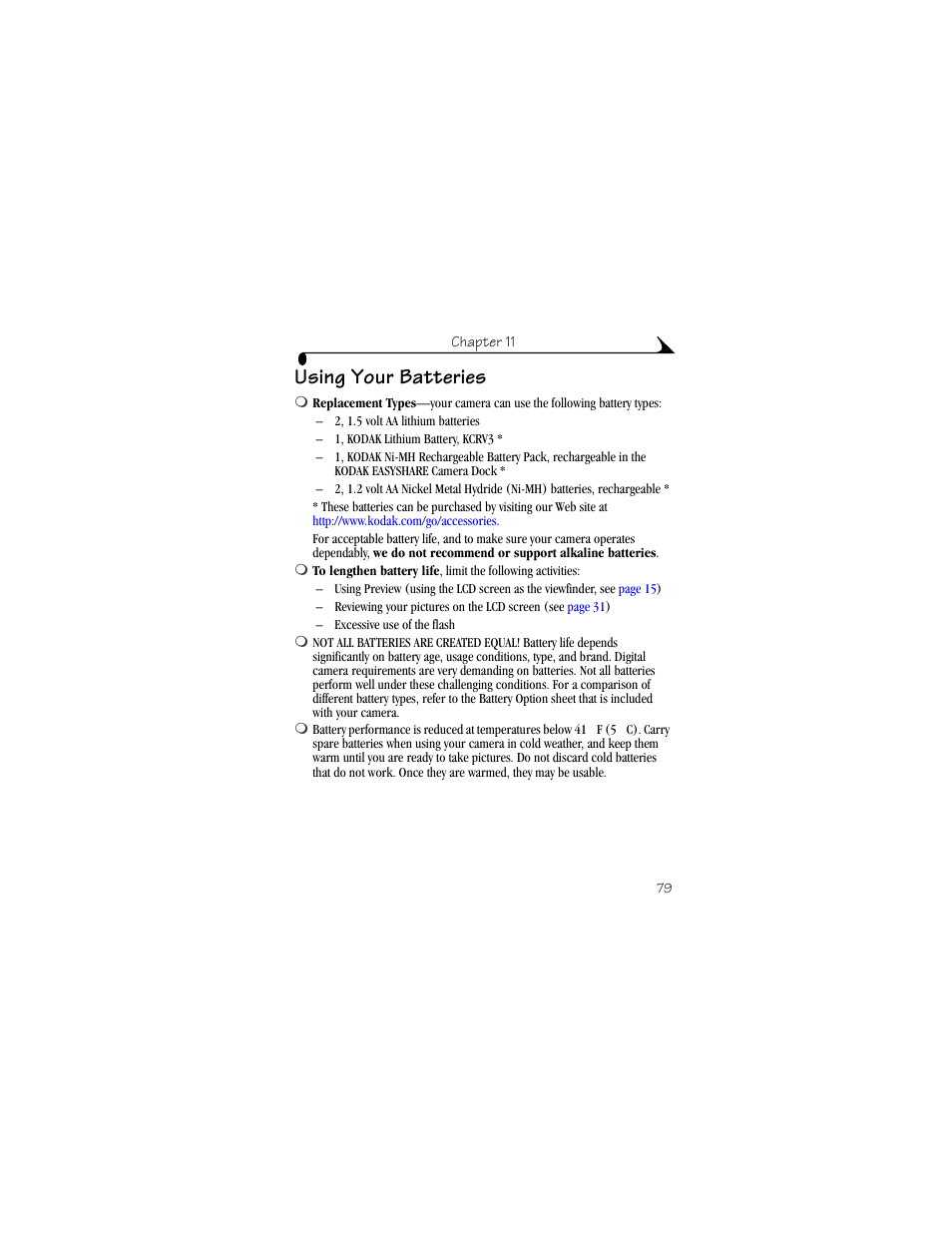 Using your batteries | Kodak DX3900 User Manual | Page 89 / 105