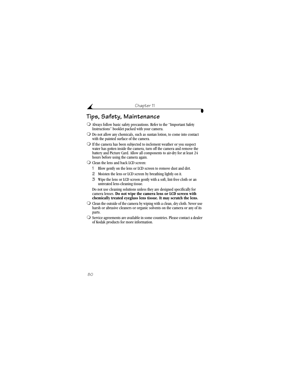 Tips, safety, maintenance | Kodak DX3900 User Manual | Page 90 / 105