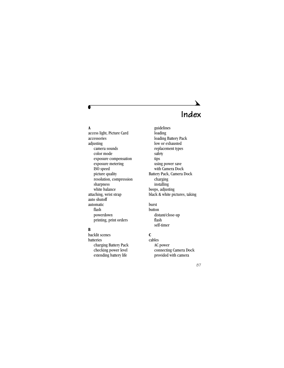 Index | Kodak DX3900 User Manual | Page 97 / 105