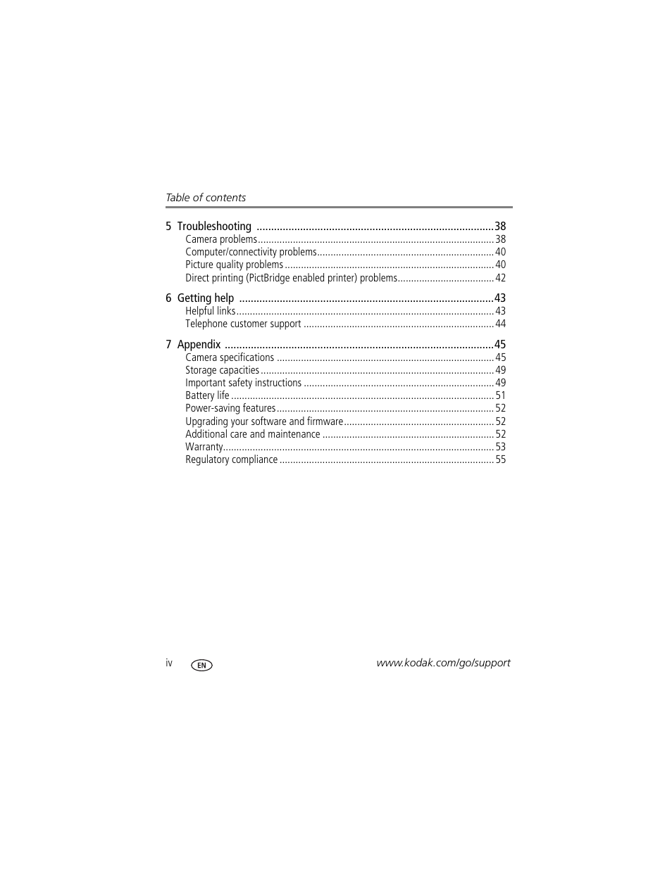 Kodak EasyShare C360 User Manual | Page 6 / 68