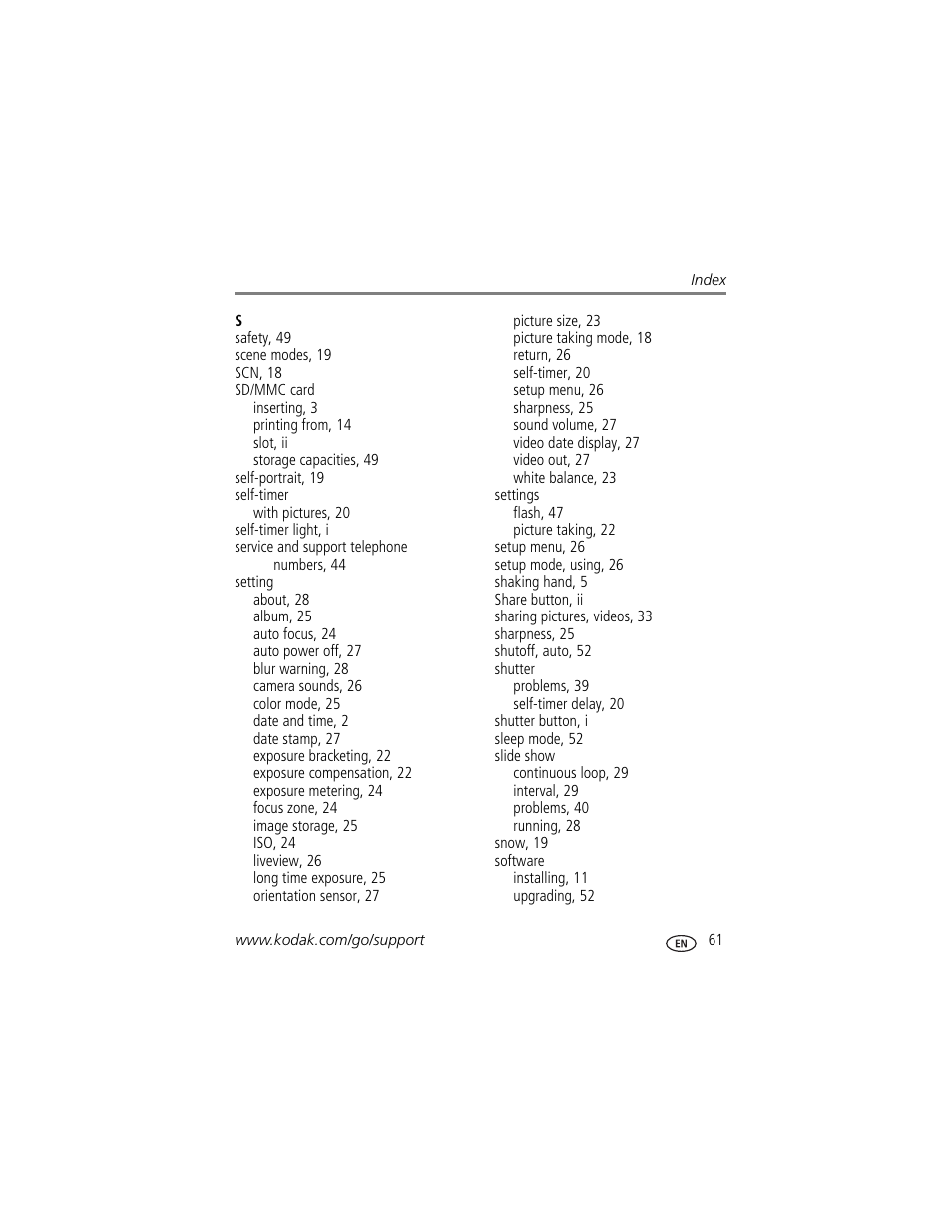 Kodak EasyShare C360 User Manual | Page 67 / 68
