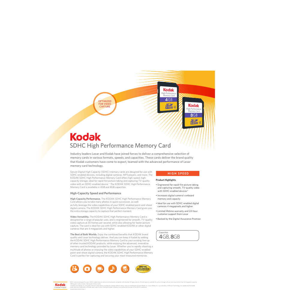 Kodak DSKHPSDHC052907 User Manual | 1 page