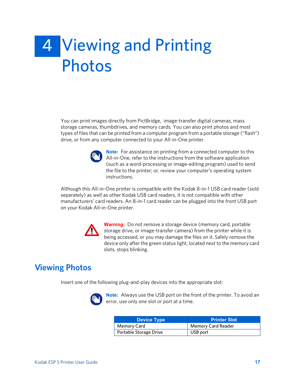 Viewing and printing photos, Viewing photos, 4viewing and printing photos 4 | Kodak ESP 5 User Manual | Page 23 / 81