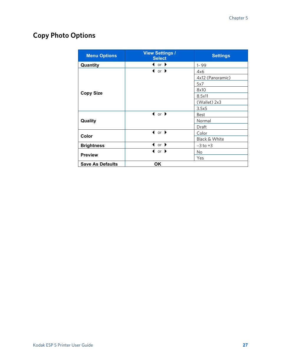 Copy photo options | Kodak ESP 5 User Manual | Page 33 / 81