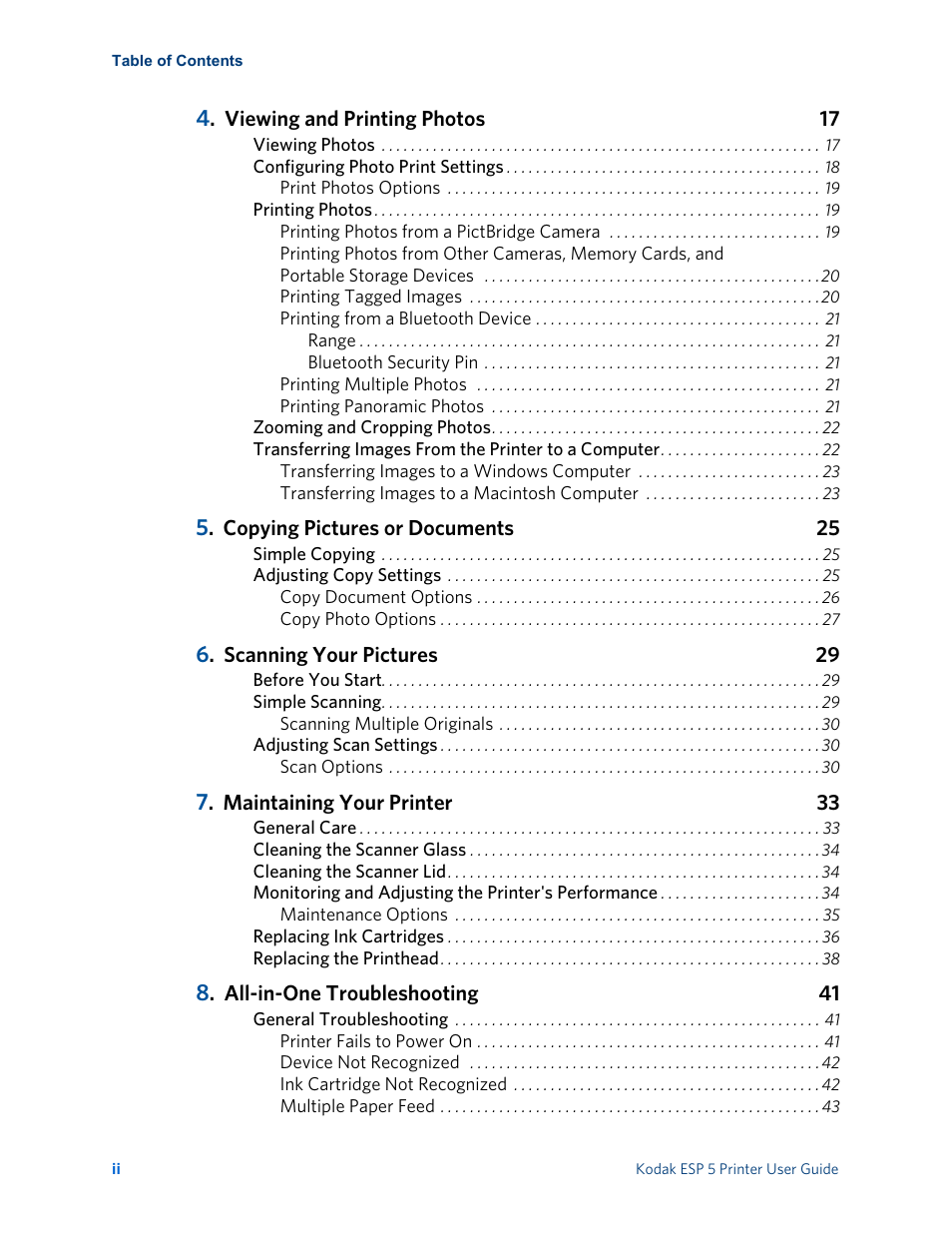 Kodak ESP 5 User Manual | Page 4 / 81