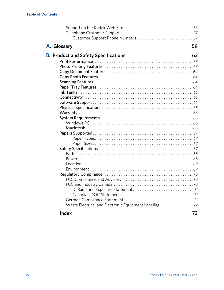 Kodak ESP 5 User Manual | Page 6 / 81