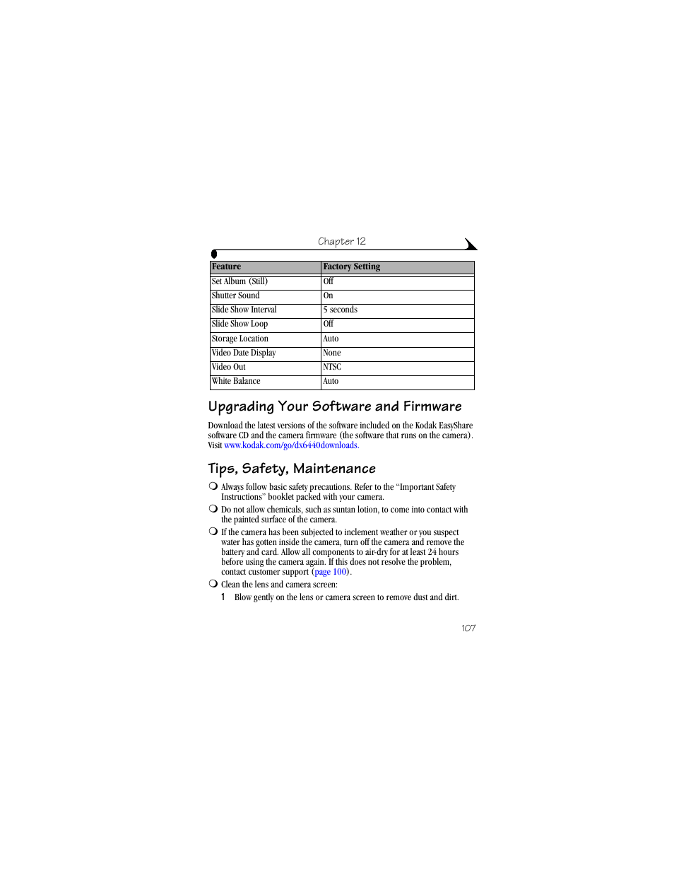 Upgrading your software and firmware, Tips, safety, maintenance | Kodak DX6440 User Manual | Page 119 / 134