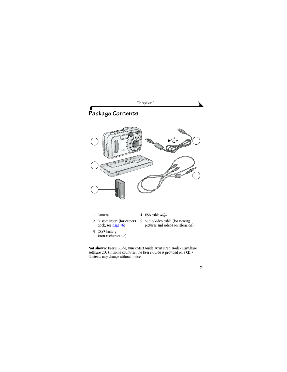 Package contents | Kodak DX6440 User Manual | Page 15 / 134