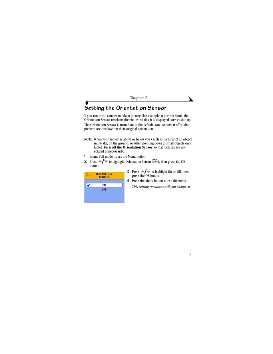 Setting the orientation sensor | Kodak DX6440 User Manual | Page 53 / 134