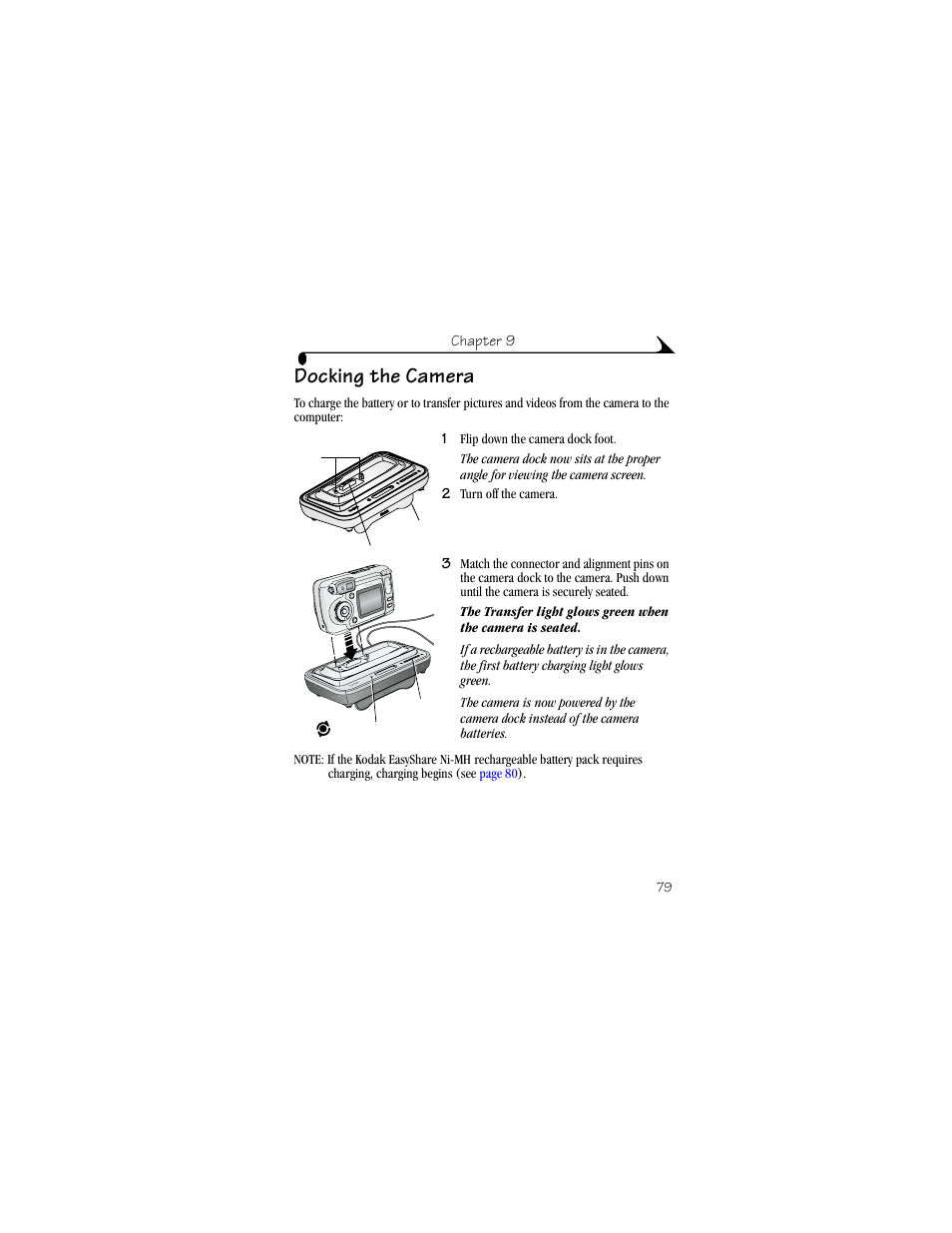 Docking the camera | Kodak DX6440 User Manual | Page 91 / 134