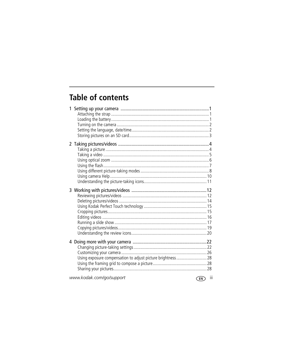 Kodak EASYSHARE C813 User Manual | Page 5 / 70