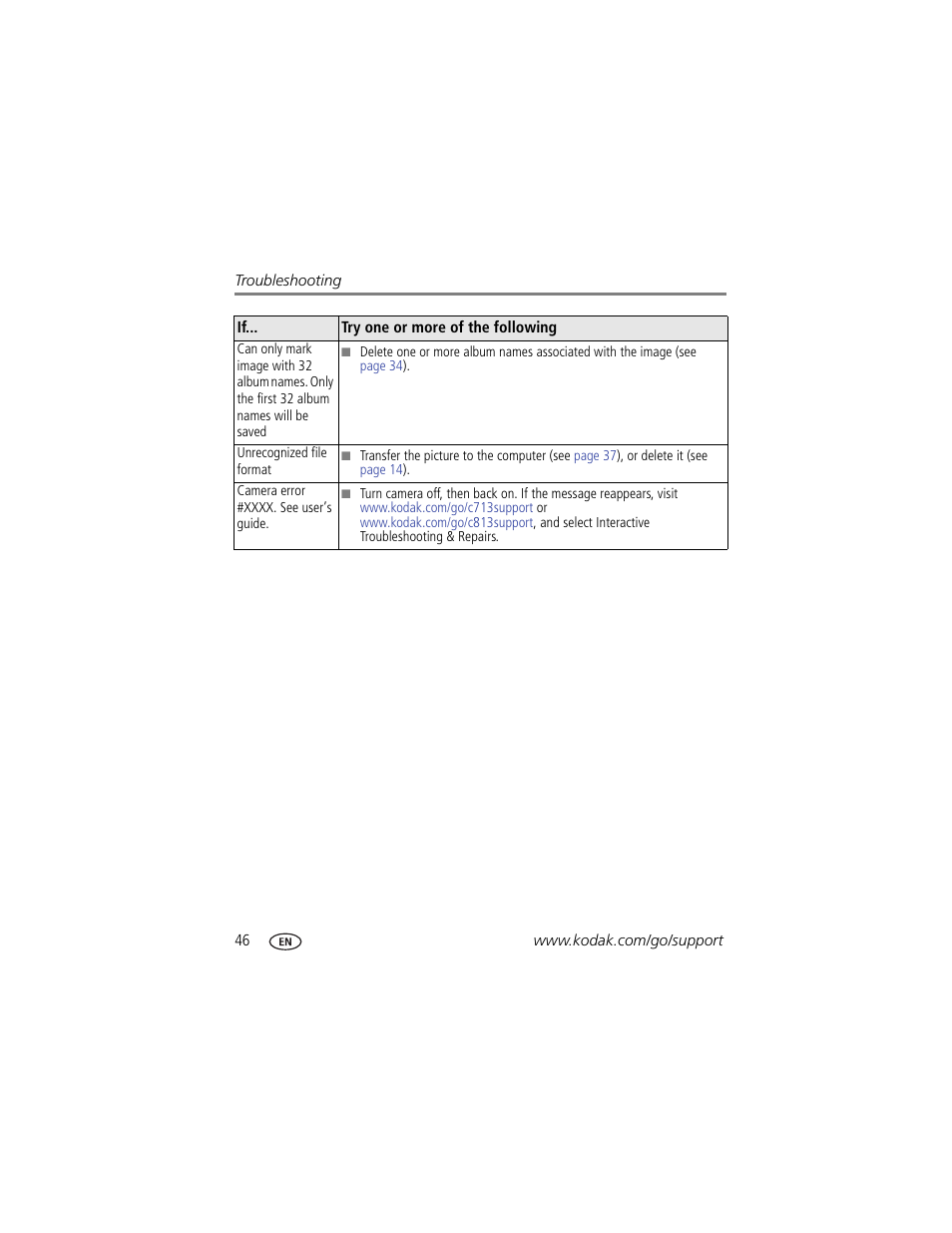 Kodak EASYSHARE C813 User Manual | Page 52 / 70