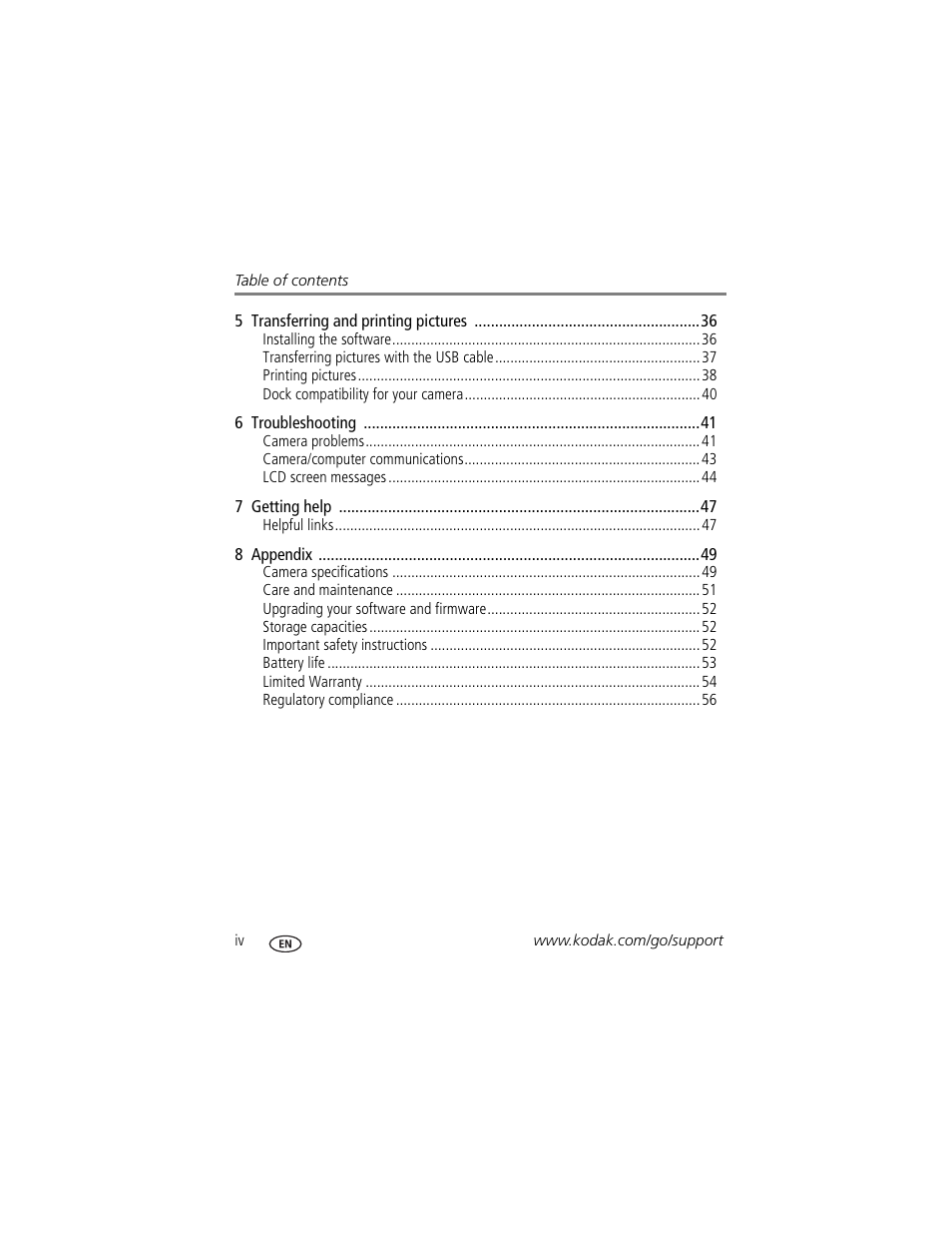 Kodak EASYSHARE C813 User Manual | Page 6 / 70