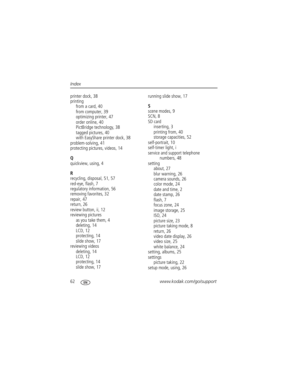 Kodak EASYSHARE C813 User Manual | Page 68 / 70