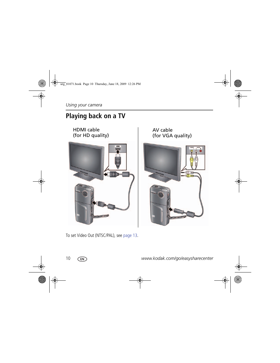 Playing back on a tv | Kodak Zx1 User Manual | Page 10 / 25