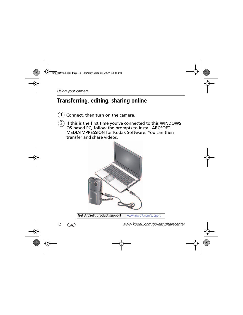 Transferring, editing, sharing online | Kodak Zx1 User Manual | Page 12 / 25