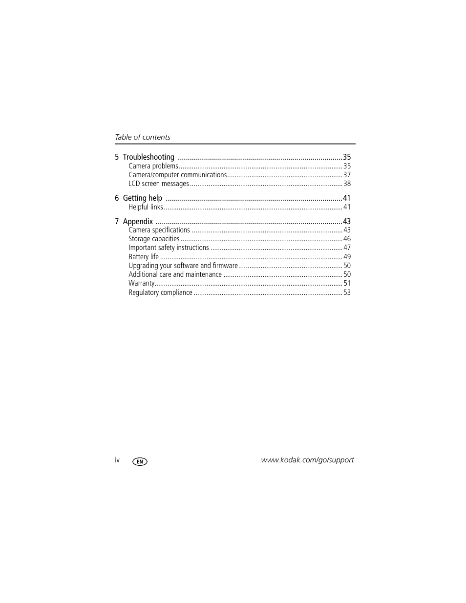 Kodak EasyShare C433 User Manual | Page 6 / 66