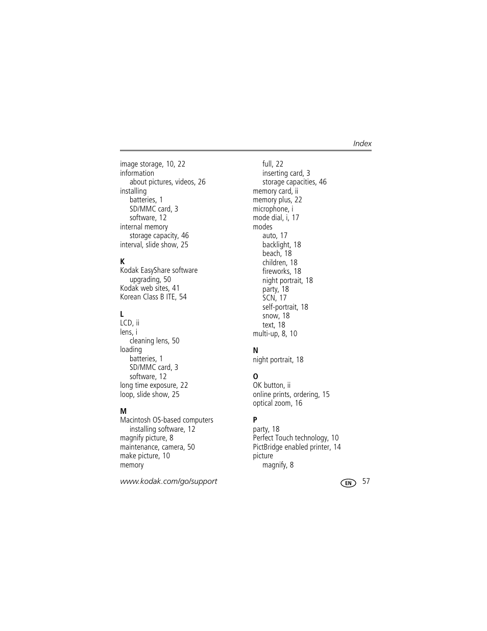 Kodak EasyShare C433 User Manual | Page 63 / 66