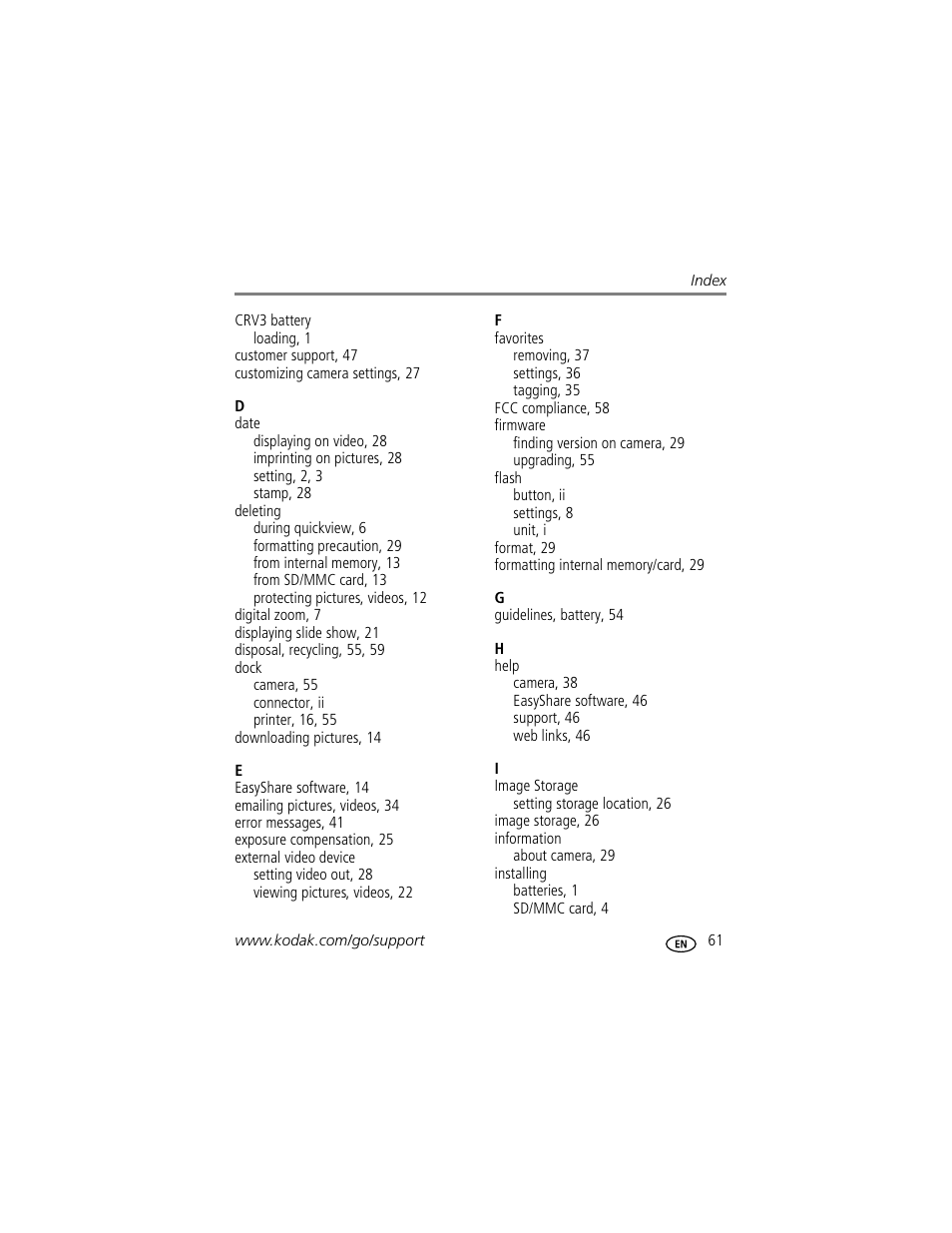 Kodak EasyShare C530 User Manual | Page 67 / 71