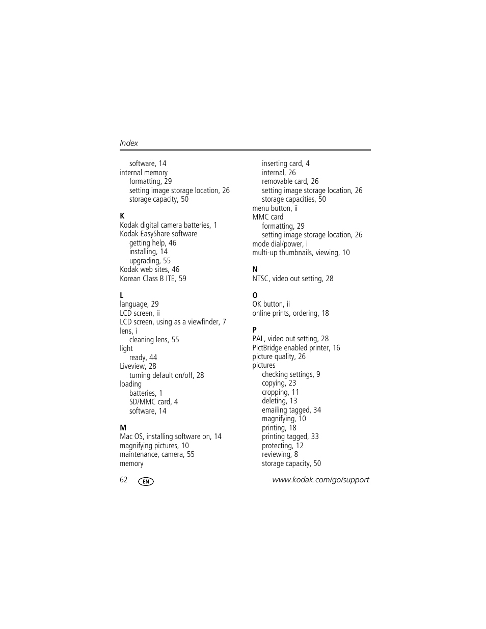 Kodak EasyShare C530 User Manual | Page 68 / 71
