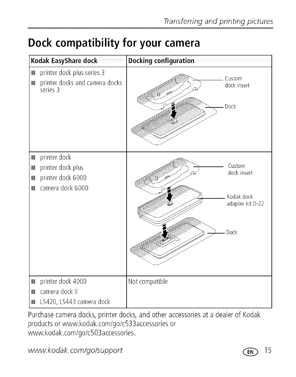 Transferring and printing pictures | Kodak EASYSHARE C 503 User Manual | Page 20 / 67