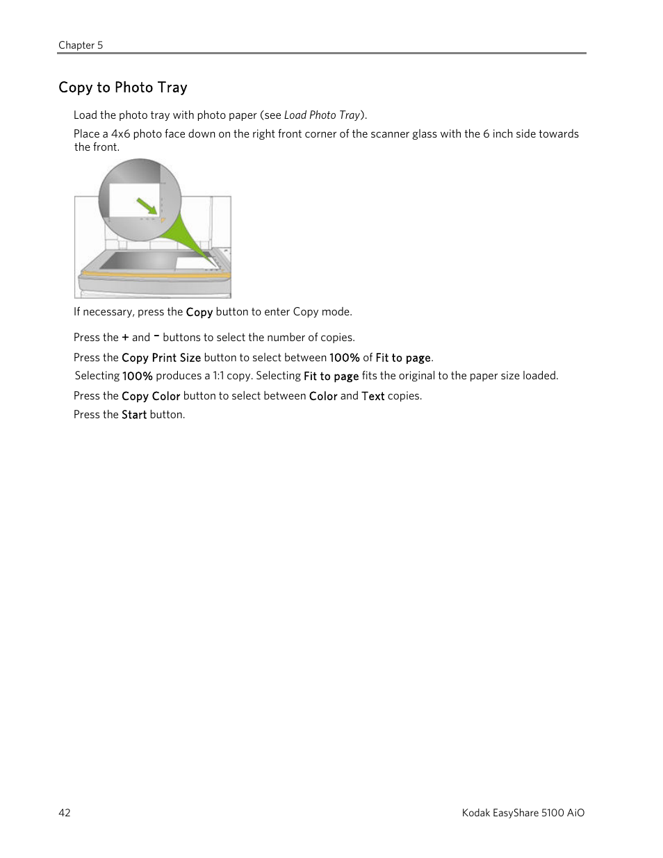 Copy to photo tray | Kodak EasyShare 5100 User Manual | Page 46 / 86
