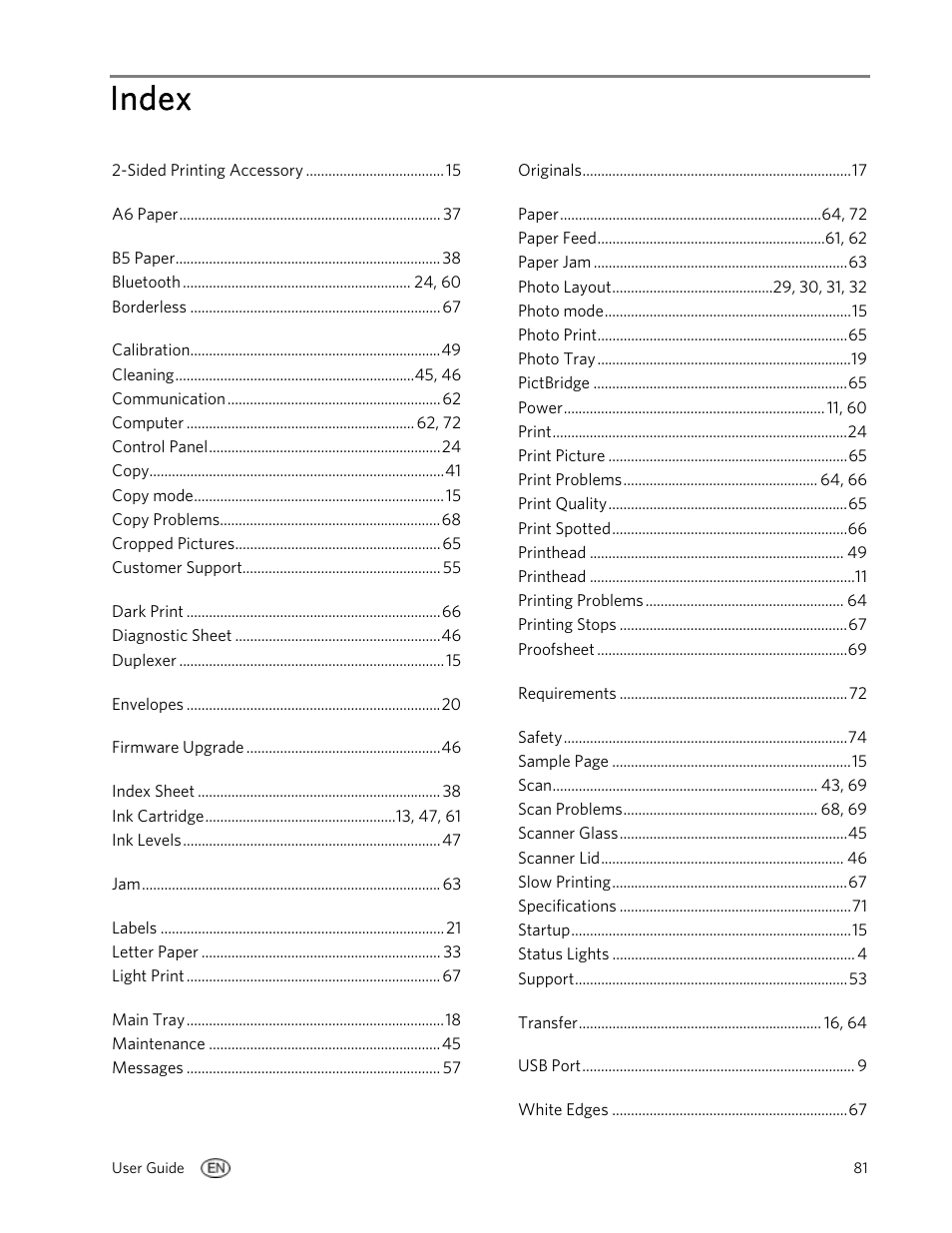 Index | Kodak EasyShare 5100 User Manual | Page 85 / 86