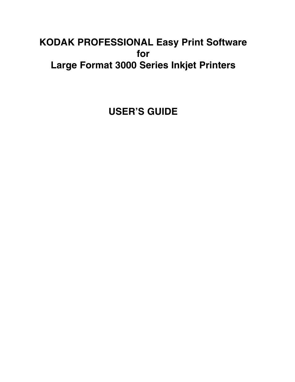 Kodak 3000 User Manual | 36 pages