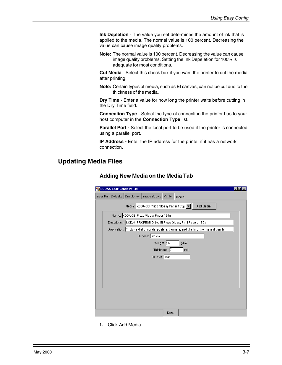 Updating media files, Adding new media on the media tab, Updating media files -7 | Adding new media on the media tab -7 | Kodak 3000 User Manual | Page 23 / 36