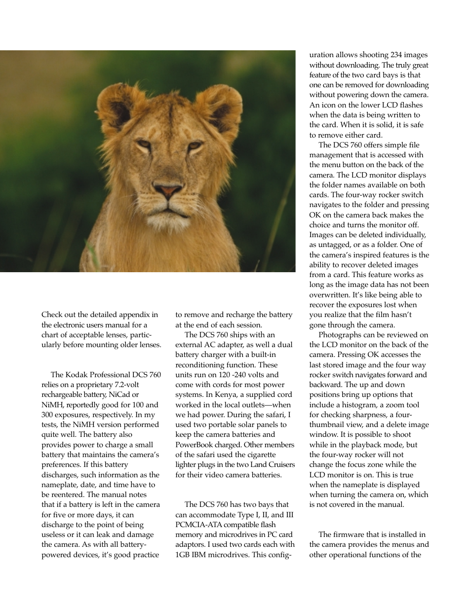 Powering the camera, Storing and viewing images, Firmware & menus | Kodak DCS 760 User Manual | Page 3 / 5