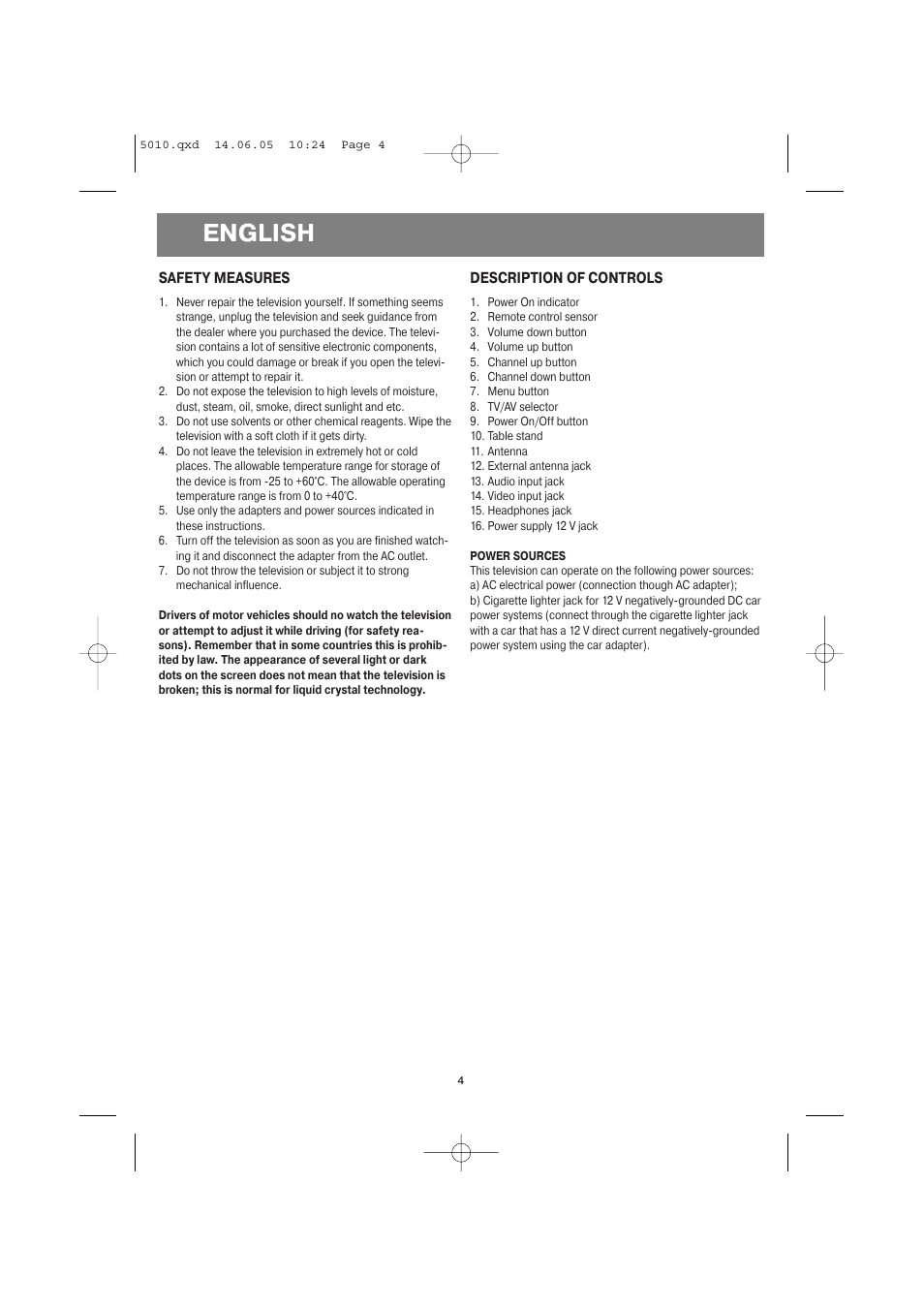 English | Vitek VT-5010 SR User Manual | Page 4 / 20