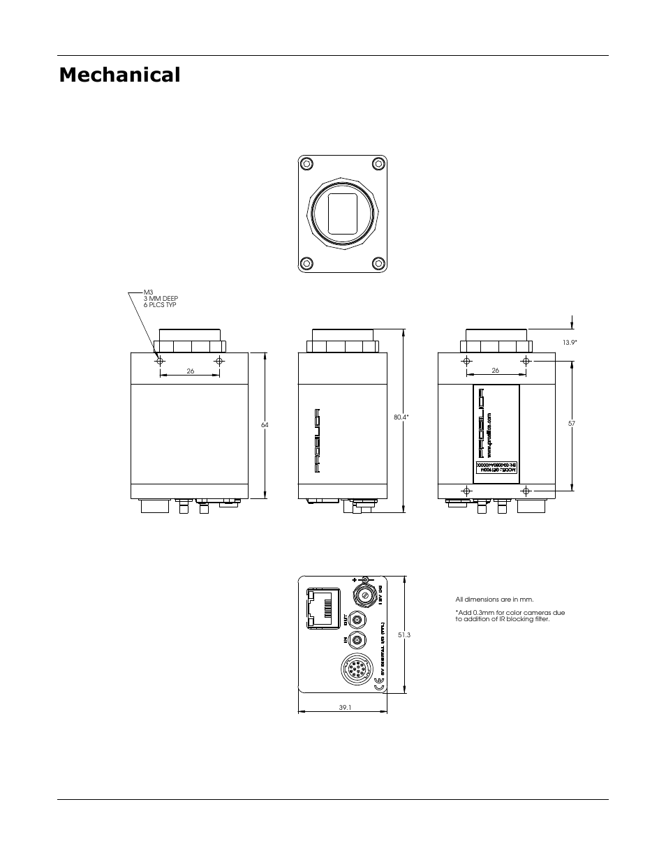 Mechanical, Ge1900 user manual, Prosilica inc. 4 | Figure 1. ge series mechanical dimensions | Kodak GE1900 User Manual | Page 6 / 21