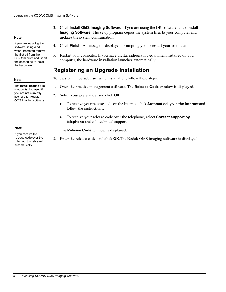 Registering an upgrade installation | Kodak OL400-10 User Manual | Page 10 / 12