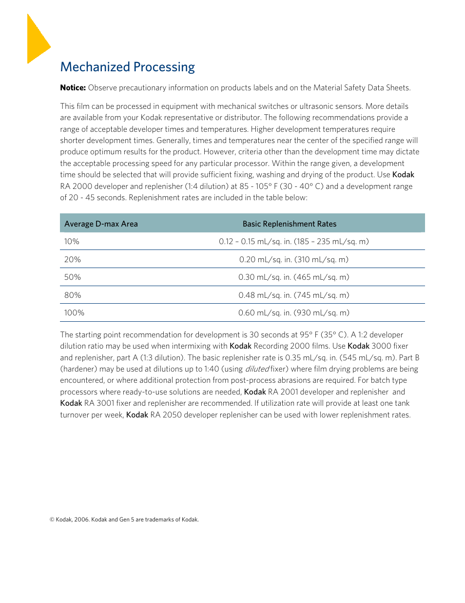 Mechanized processing | Kodak IMAGELITE GAI User Manual | Page 3 / 8