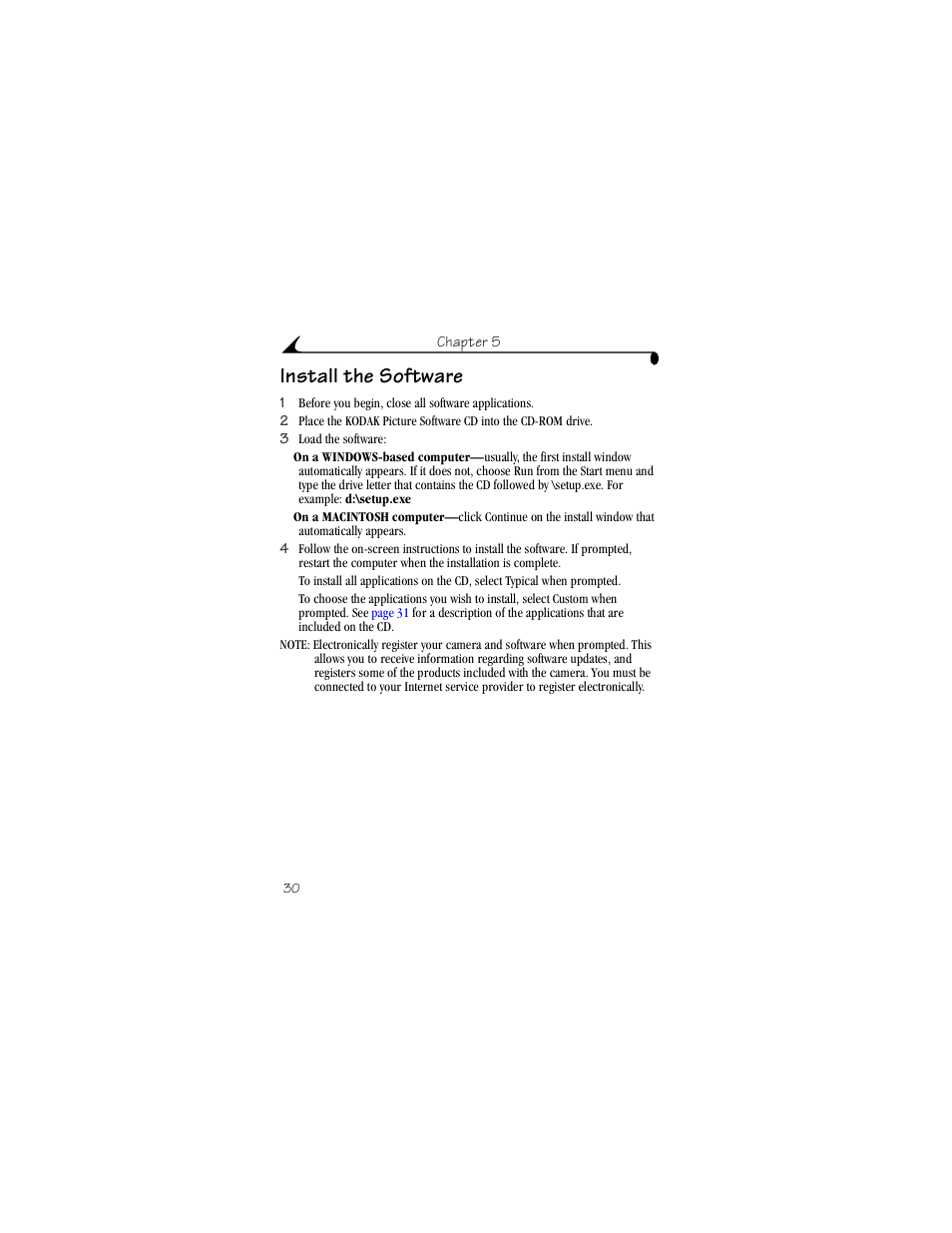 Install the software | Kodak DX3215 User Manual | Page 40 / 86