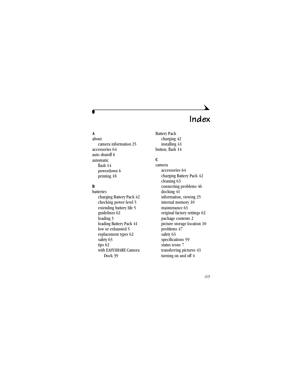 Index | Kodak DX3215 User Manual | Page 79 / 86