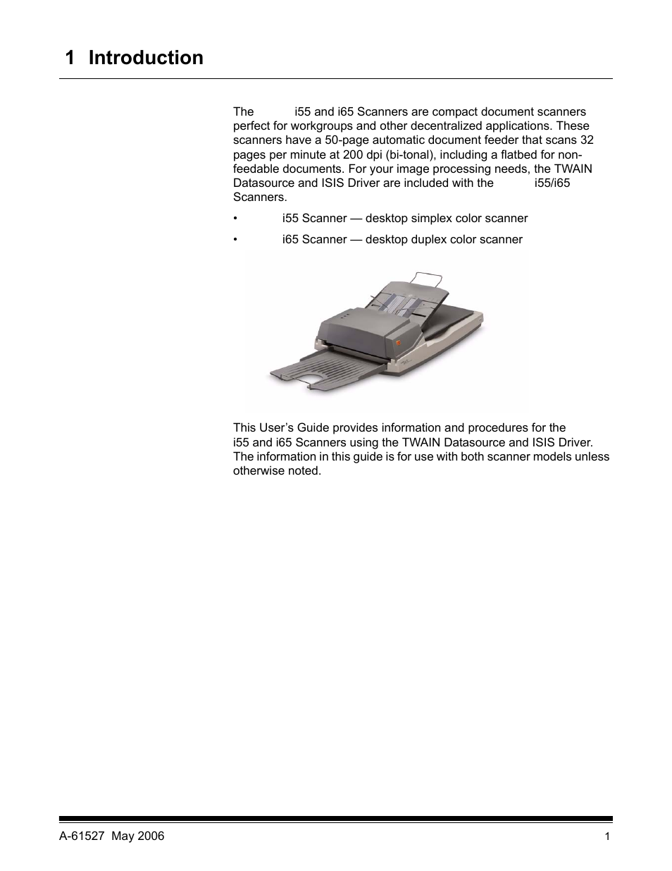 1 introduction | Kodak i55 User Manual | Page 5 / 93
