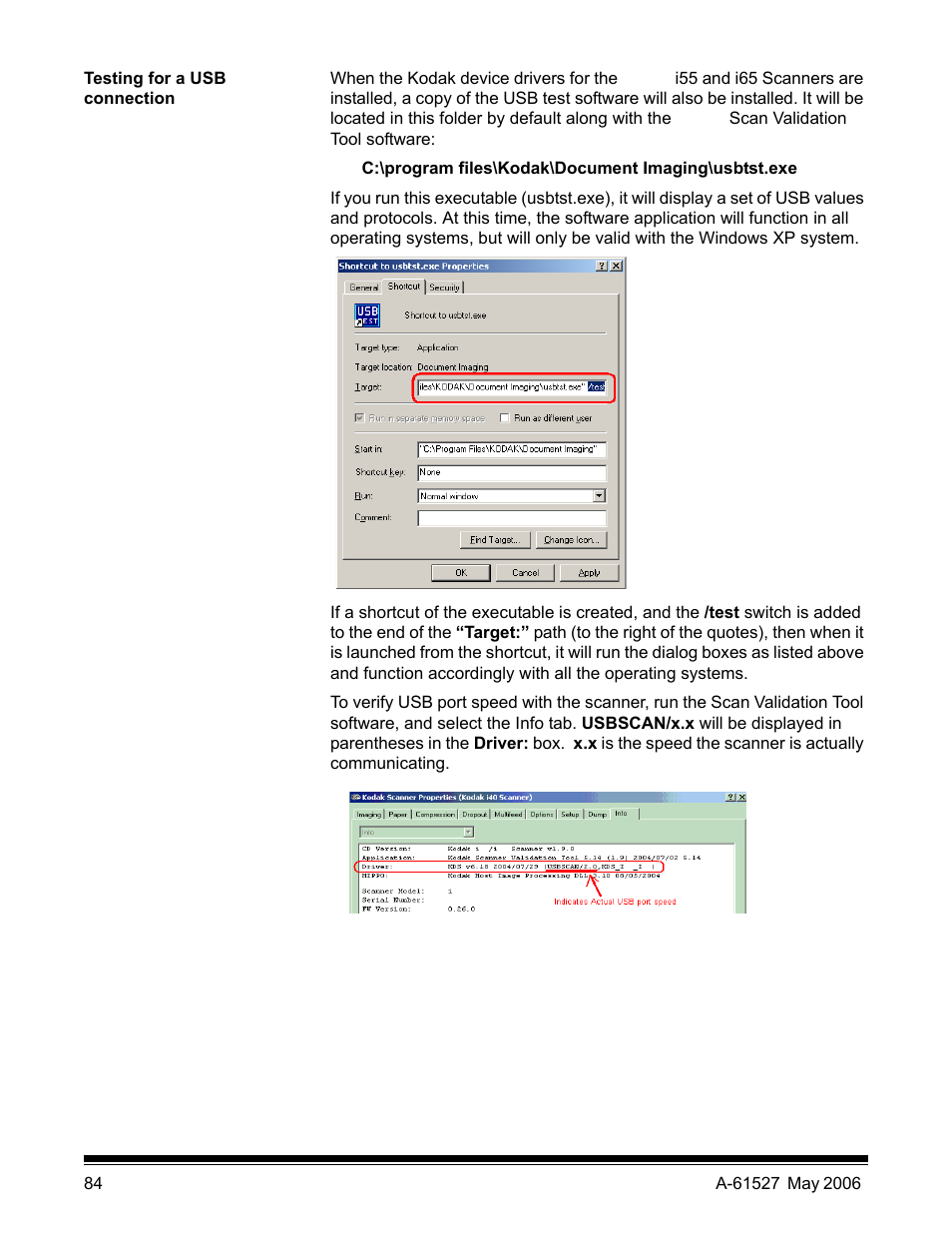Testing for a usb connection | Kodak i55 User Manual | Page 88 / 93