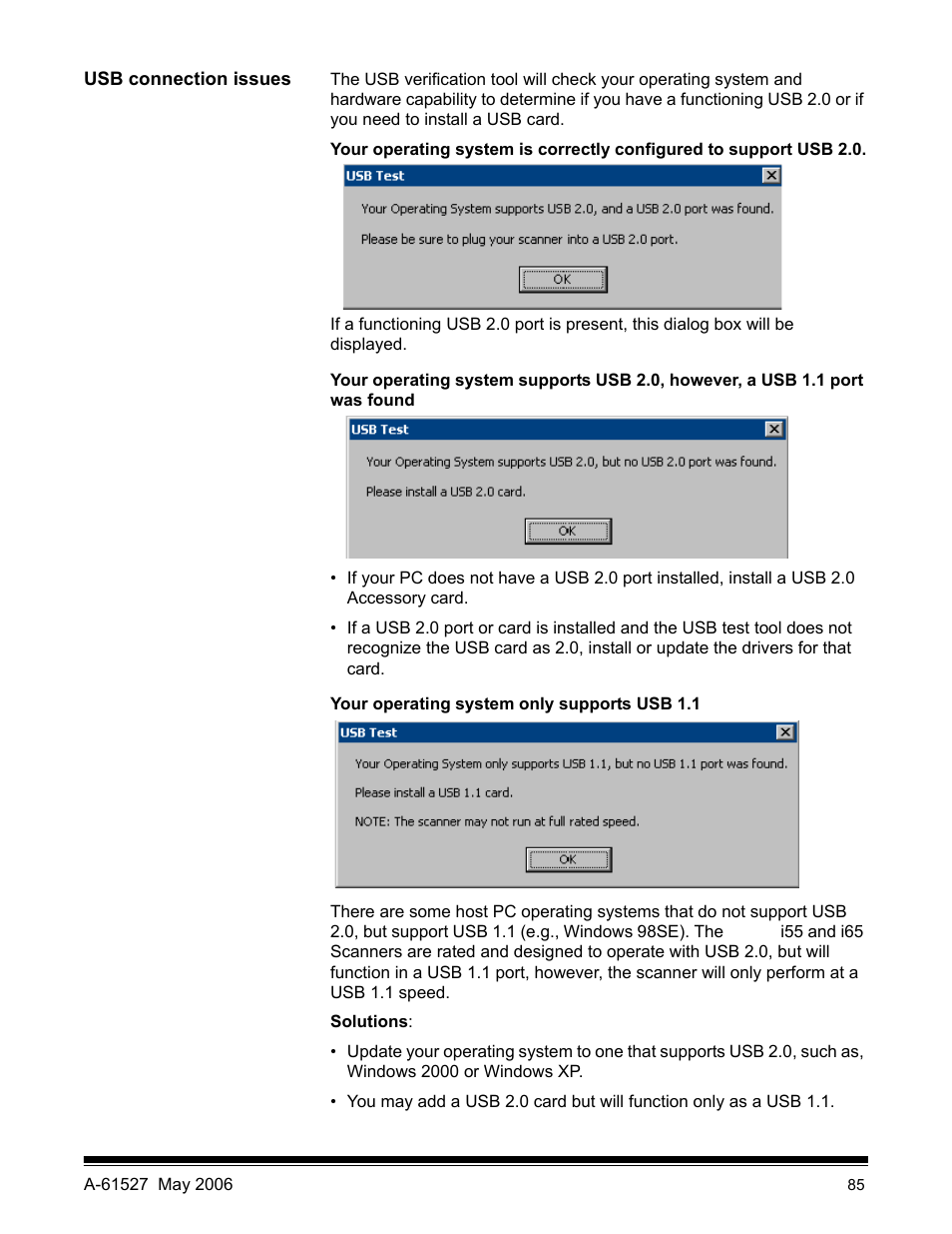 Usb connection issues | Kodak i55 User Manual | Page 89 / 93