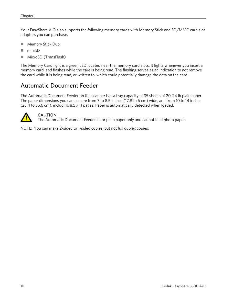 Automatic document feeder | Kodak 5500 User Manual | Page 14 / 120