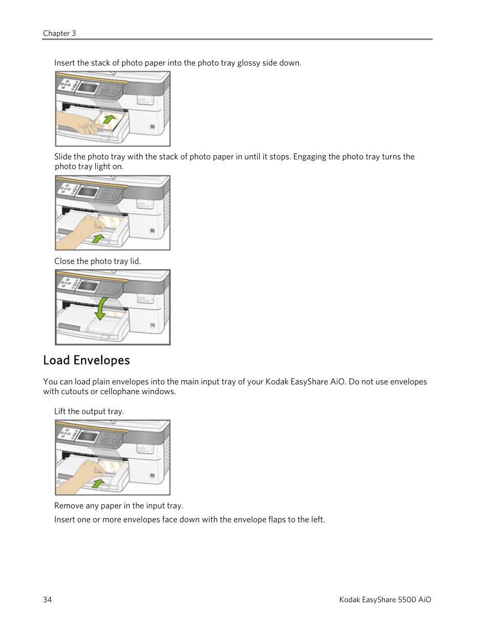 Load envelopes | Kodak 5500 User Manual | Page 38 / 120