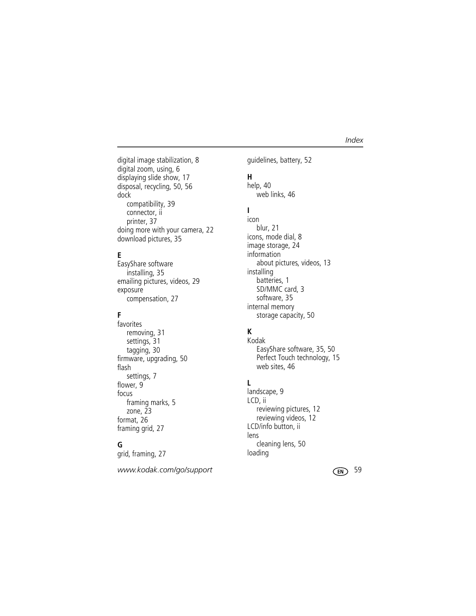 Kodak EASYSHARE C513 User Manual | Page 65 / 69