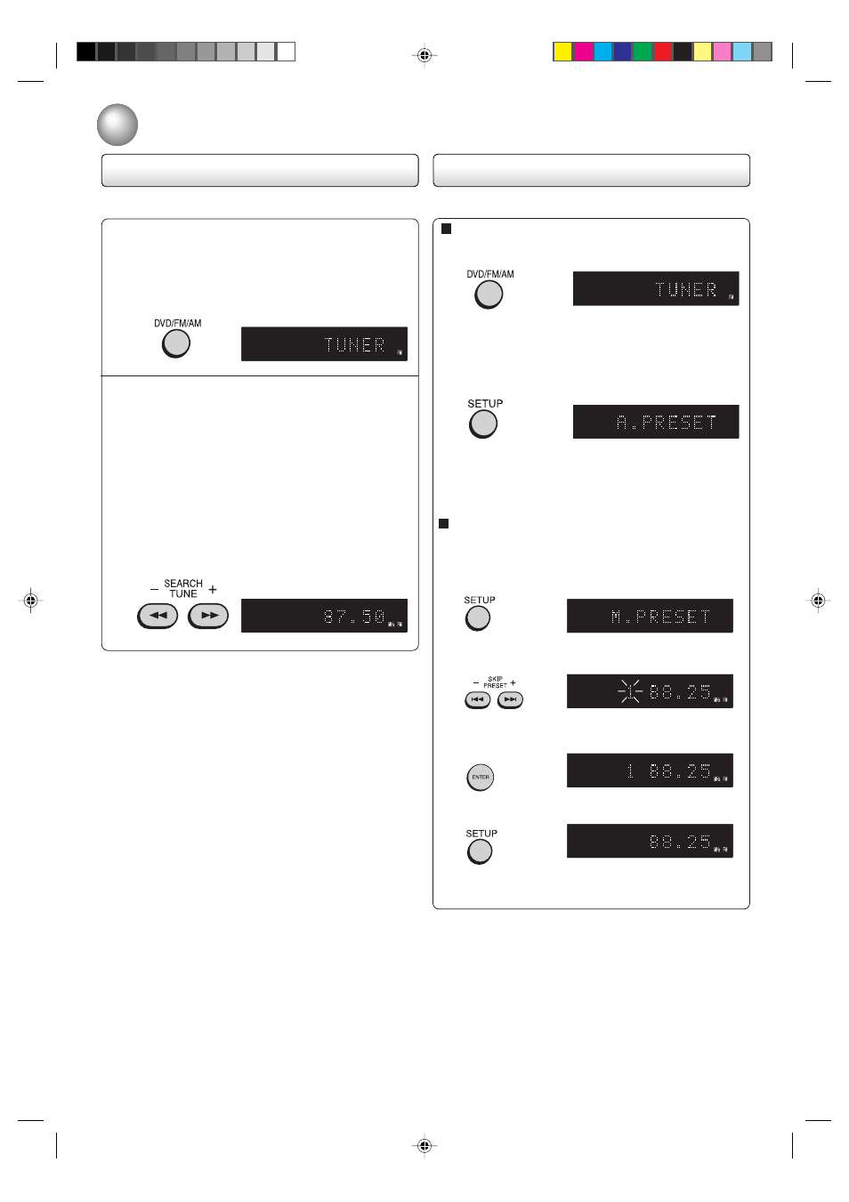 Radio operation, Presetting the radio stations, Tuning the radio stations | Kodak SD-63HK User Manual | Page 36 / 40