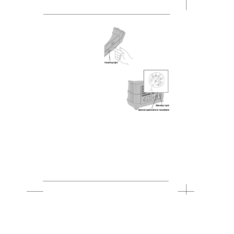 Reading light, Standby light (modeleplusonly), Special-application receptacle | Kodak EKTAGRAPHIC III User Manual | Page 17 / 38