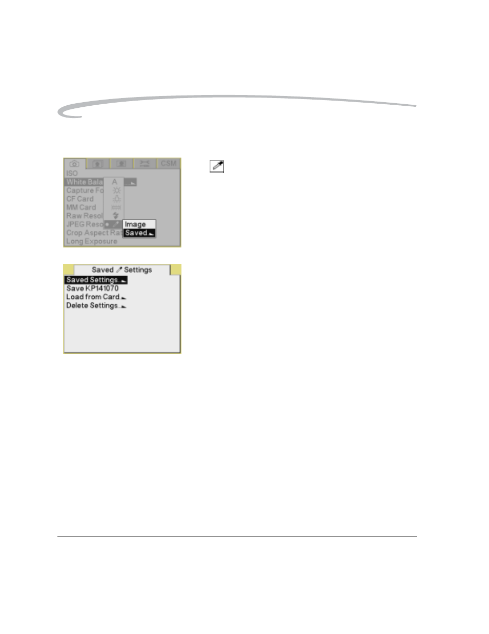 Displaying the saved settings menu -4 | Kodak DCS Pro 14n User Manual | Page 114 / 230