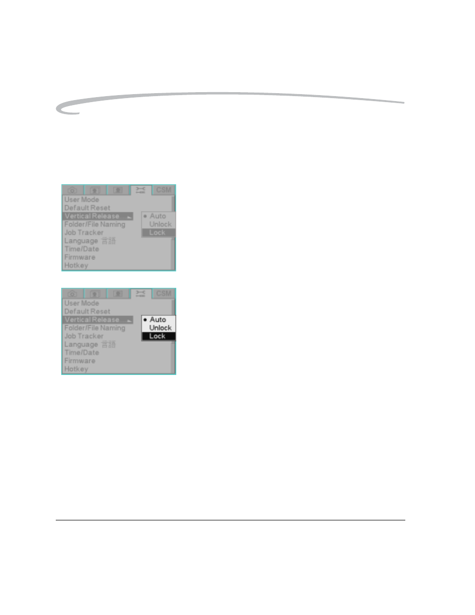 Using the hotkey button to highlight menu options | Kodak DCS Pro 14n User Manual | Page 36 / 230